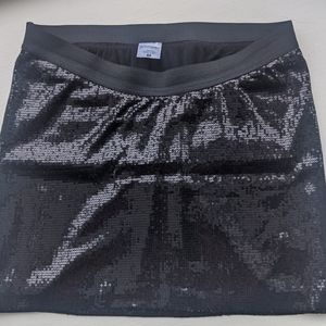 Black Sequin Maternity Skirt